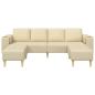Preview: Sofa Set 3 pcs Creme Stoff
