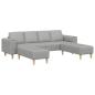 Preview: Sofa Set 3 pcs Wolken-Grau Stoff