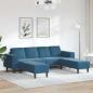 Preview: ARDEBO.de - Sofa Set 3 pcs Blau Samt