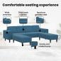 Preview: Sofa Set 3 pcs Blau Samt