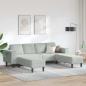 Preview: ARDEBO.de - Sofa Set 3 pcs Hellgrau Samt