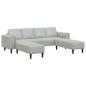 Preview: Sofa Set 3 pcs Hellgrau Samt