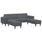 Preview: Sofa Set 3 pcs Dunkelgrau Samt