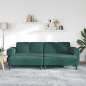 Preview: Sofa Set 3 pcs Dunkelgrün Samt