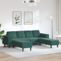 Preview: Sofa Set 3 pcs Dunkelgrün Samt