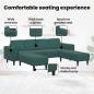 Preview: Sofa Set 3 pcs Dunkelgrün Samt