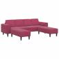 Preview: Sofa Set 3 pcs Weinrot Samt