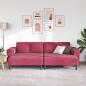 Preview: Sofa Set 3 pcs Weinrot Samt