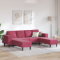 Preview: Sofa Set 3 pcs Weinrot Samt