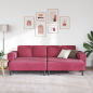 Preview: Sofa Set 3 pcs Weinrot Samt