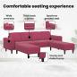 Preview: Sofa Set 3 pcs Weinrot Samt