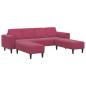 Preview: Sofa Set 3 pcs Weinrot Samt