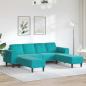 Preview: ARDEBO.de - Sofa Set 3 pcs Türkis Samt