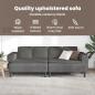 Preview: Stoffsofa mit Kissen Dunkelgrau Cordstoff