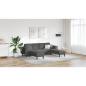 Preview: Stoffsofa mit Kissen Dunkelgrau Cordstoff