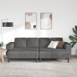 Preview: Stoffsofa mit Kissen Dunkelgrau Cordstoff