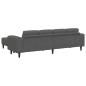 Preview: Stoffsofa mit Kissen Dunkelgrau Cordstoff