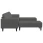 Preview: Stoffsofa mit Kissen Dunkelgrau Cordstoff