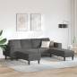 Preview: Stoffsofa mit Kissen Dunkelgrau Cordstoff