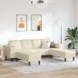 Preview: ARDEBO.de - Stoffsofa mit Kissen Creme 208 cm Cordstoff