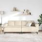 Preview: Stoffsofa mit Kissen Creme 208 cm Cordstoff