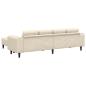 Preview: Stoffsofa mit Kissen Creme 208 cm Cordstoff
