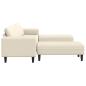 Preview: Stoffsofa mit Kissen Creme 208 cm Cordstoff
