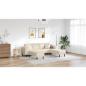 Preview: Stoffsofa mit Kissen Creme 208 cm Cordstoff
