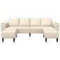 Preview: Stoffsofa mit Kissen Creme 208 cm Cordstoff