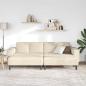 Preview: Stoffsofa mit Kissen Creme 208 cm Cordstoff