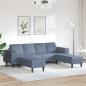 Preview: ARDEBO.de - Stoffsofa mit Kissen Blau Cordstoff