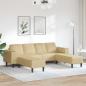 Preview: ARDEBO.de - Stoffsofa mit Kissen Grau Grün Cordstoff