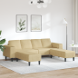 Preview: Stoffsofa mit Kissen Grau Grün Cordstoff