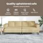 Preview: Stoffsofa mit Kissen Grau Grün Cordstoff