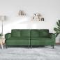 Preview: Stoffsofa mit Kissen Dunkelgrün Cordstoff