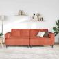 Preview: Stoffsofa mit Kissen Rot-Orange 208 cm Cordstoff