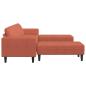 Preview: Stoffsofa mit Kissen Rot-Orange 208 cm Cordstoff