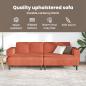 Preview: Stoffsofa mit Kissen Rot-Orange 208 cm Cordstoff