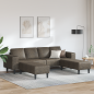 Preview: Sofa Set 3 pcs Dunkelgrau Faux Wildleder