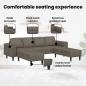 Preview: Sofa Set 3 pcs Dunkelgrau Faux Wildleder