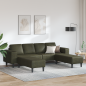 Preview: Sofa Set 3 pcs Armeegrün Faux Wildleder
