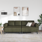Preview: Sofa Set 3 pcs Armeegrün Faux Wildleder