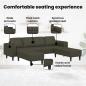 Preview: Sofa Set 3 pcs Armeegrün Faux Wildleder