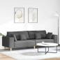 Preview: ARDEBO.de - Stoffsofa mit Kissen Dunkelgrau 208 cm Stoff