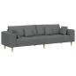 Preview: Stoffsofa mit Kissen Dunkelgrau 208 cm Stoff
