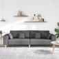 Preview: Stoffsofa mit Kissen Dunkelgrau 208 cm Stoff