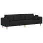 Preview: Stoffsofa mit Kissen Schwarz 208 cm Stoff