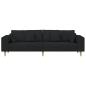 Preview: Stoffsofa mit Kissen Schwarz 208 cm Stoff