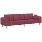 Preview: Stoffsofa mit Kissen Weinrot 208 cm Stoff