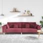 Preview: Stoffsofa mit Kissen Weinrot 208 cm Stoff